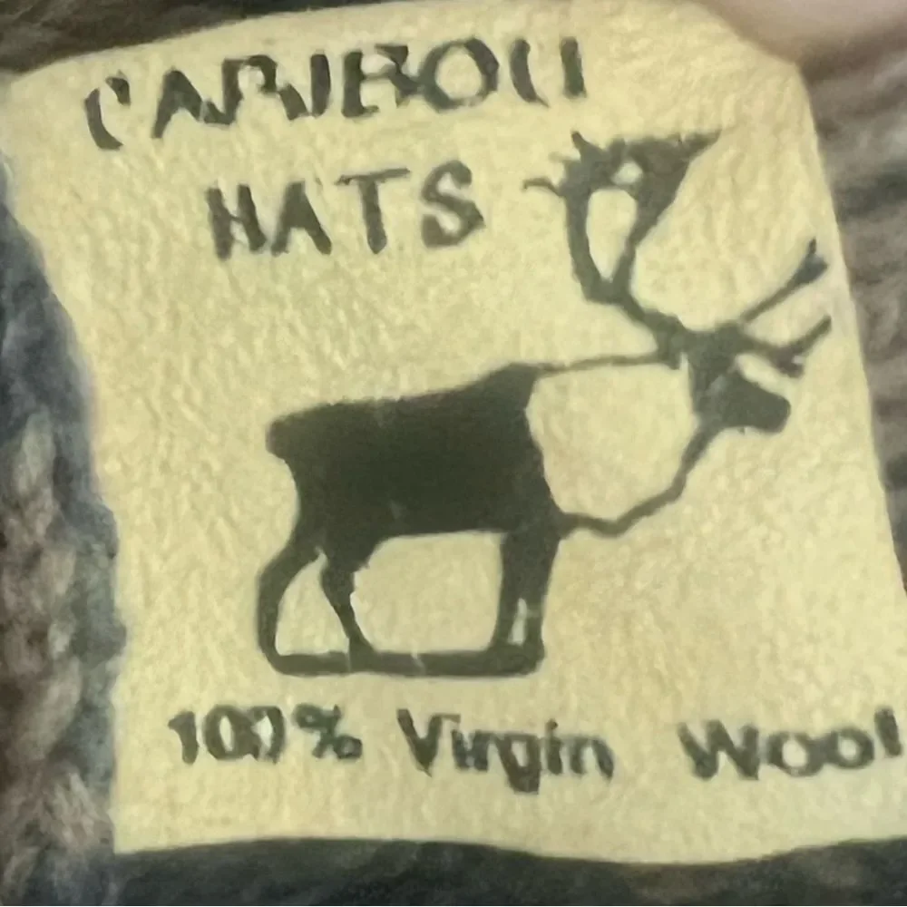 Caribou Wool Women Men Reindeer Cozy Knit Tan Red Beanie Hat with Earflaps OS